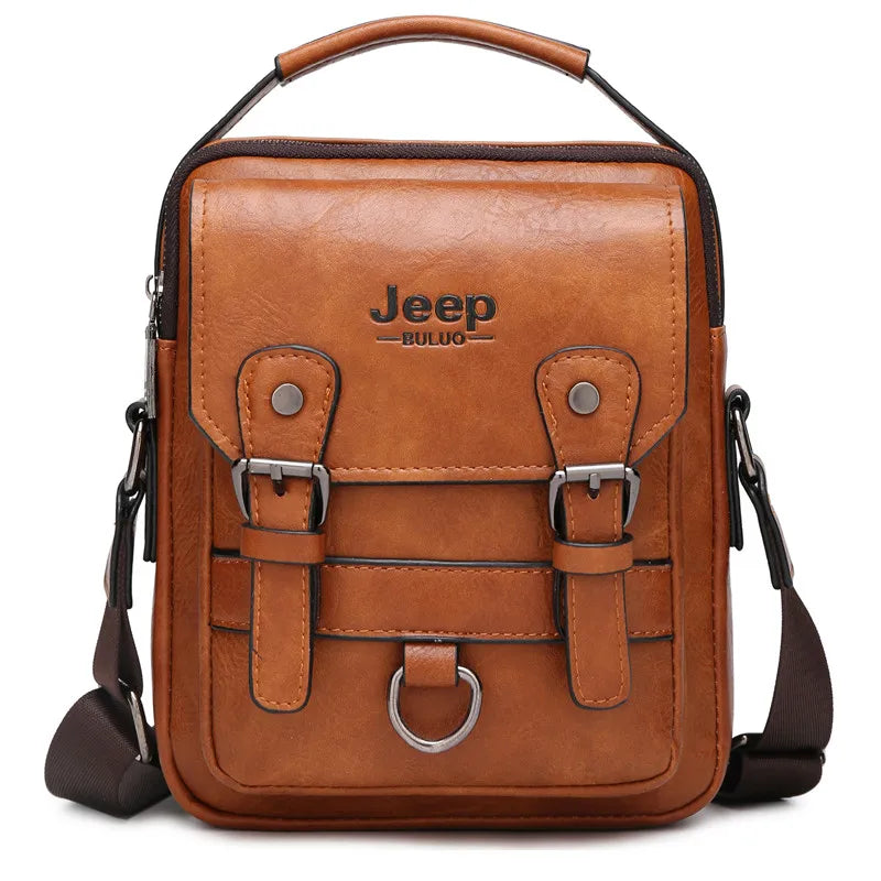 Large Capacity Split Leather Crossbody Handbag for Men & Women