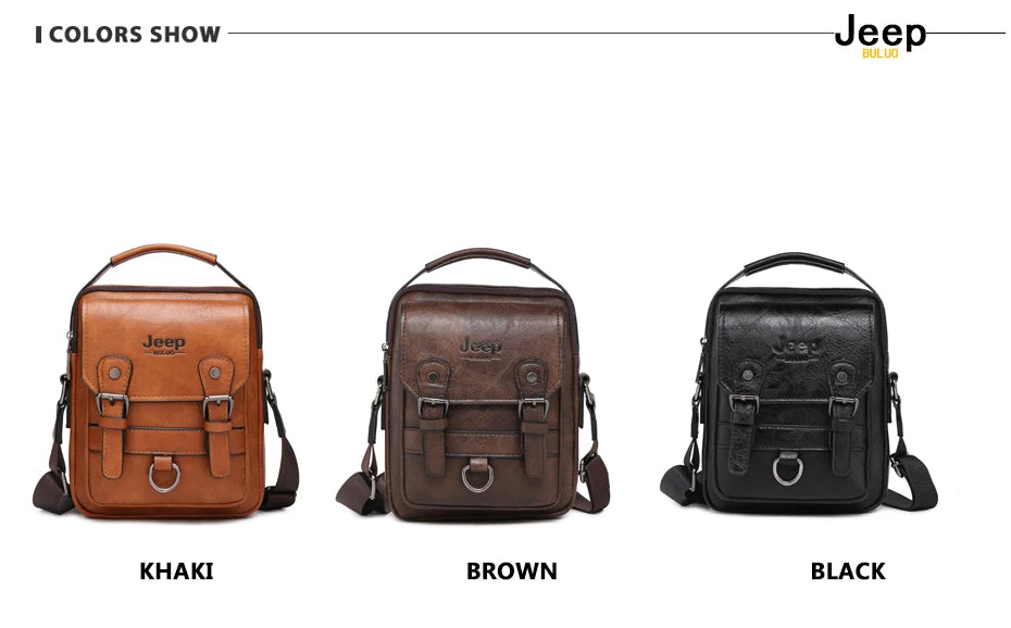 Large Capacity Split Leather Crossbody Handbag for Men & Women