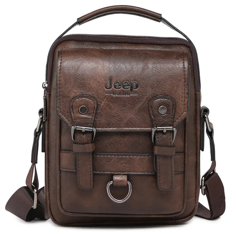 Large Capacity Split Leather Crossbody Handbag for Men & Women