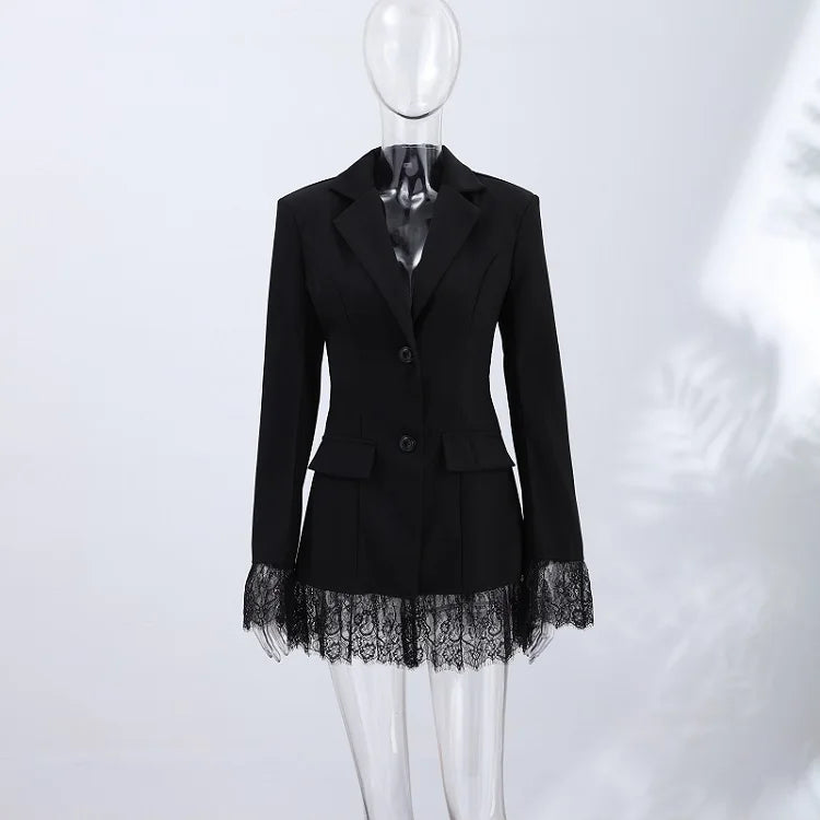 Hem Lapel V‑Neck Blazer For Women’s