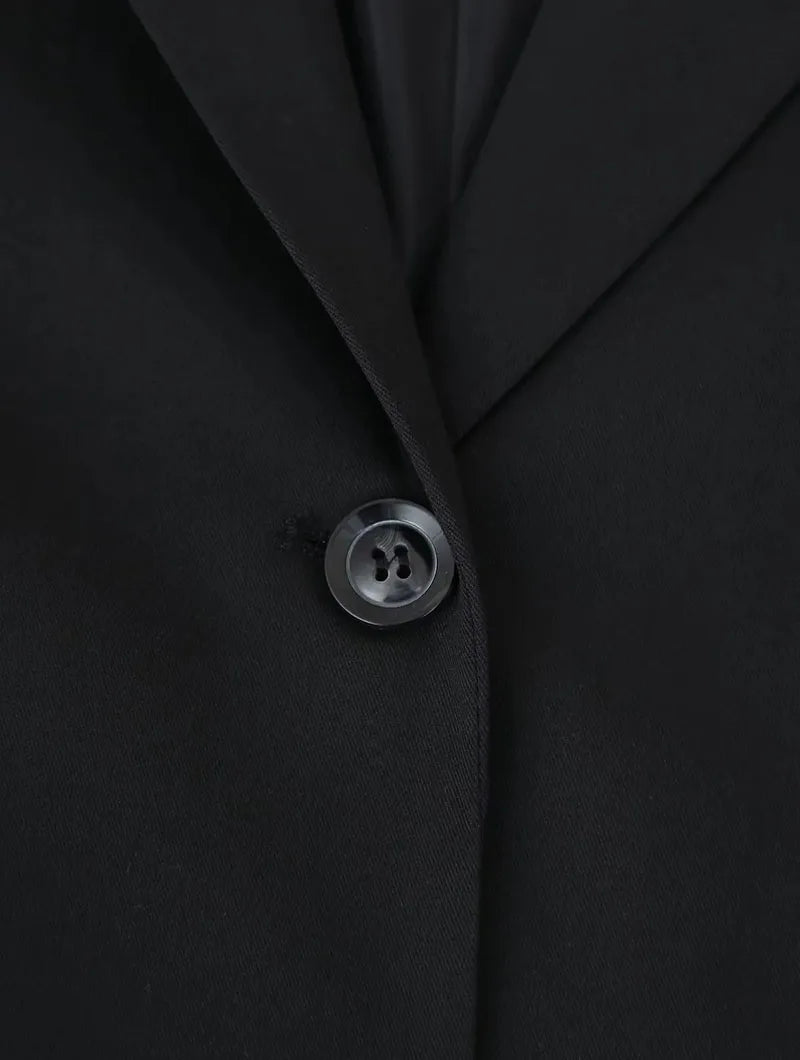 Fanan Elegant Black Blazer Coat