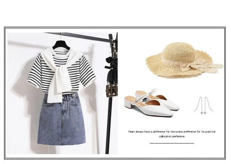 Stripe Shawl TShirt Skirts