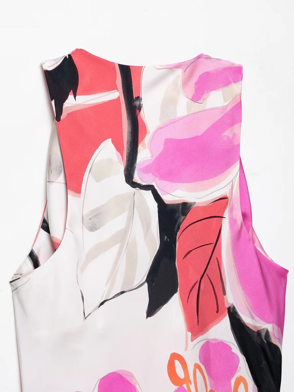 Women's Satin Printed Midi Skirt with Elastic Waist