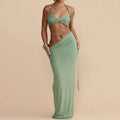 Halter Backless bikini with Maxi Skirt