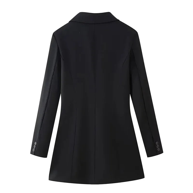 Fanan Elegant Black Blazer Coat