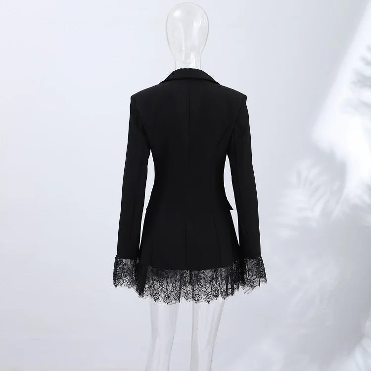Hem Lapel V‑Neck Blazer For Women’s