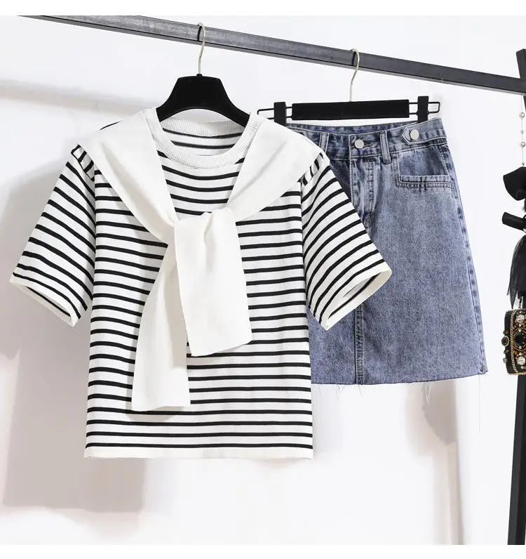Stripe Shawl TShirt Skirts