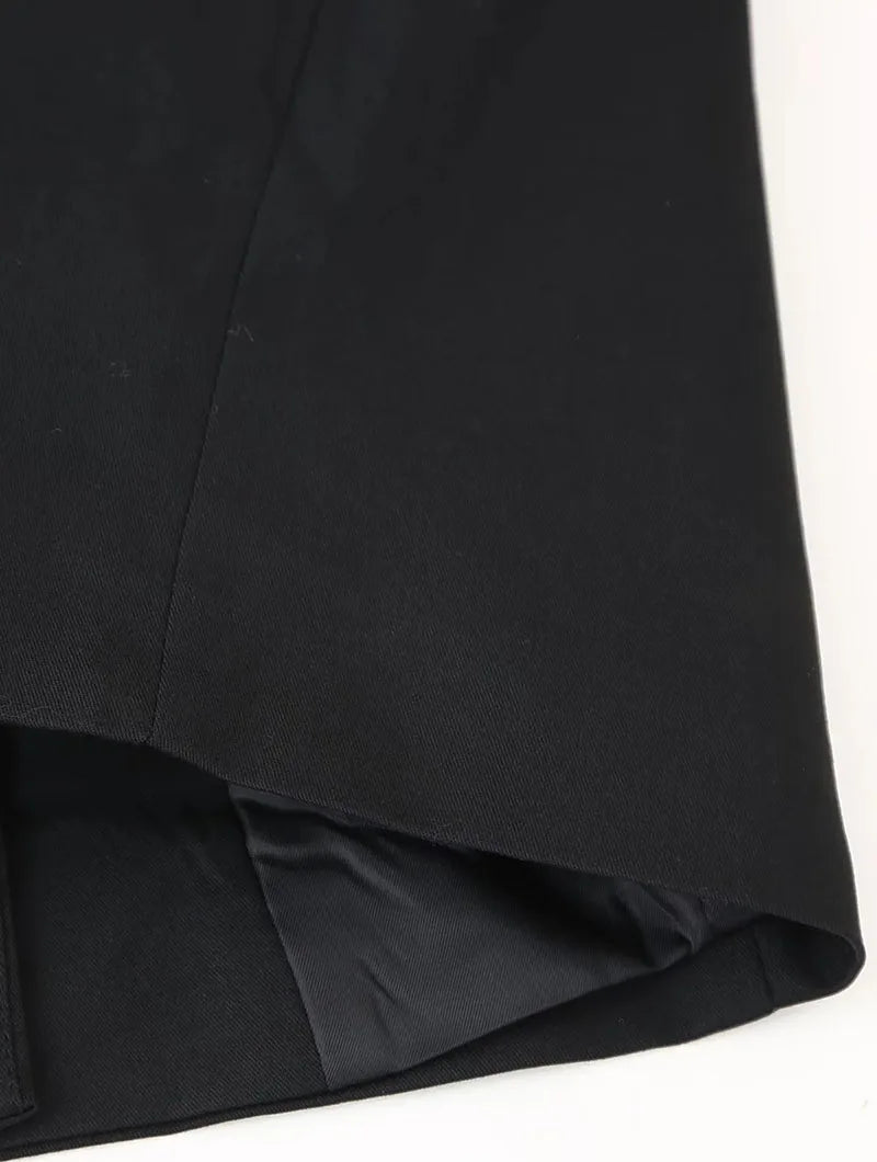 Fanan Elegant Black Blazer Coat