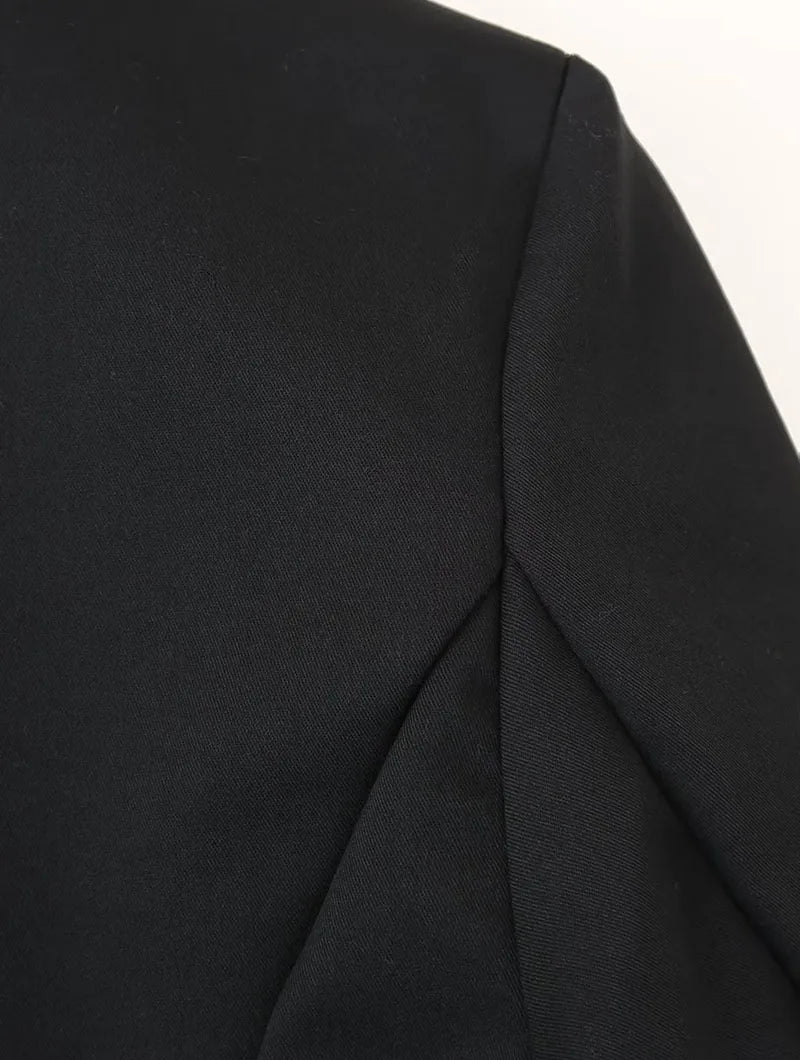 Fanan Elegant Black Blazer Coat