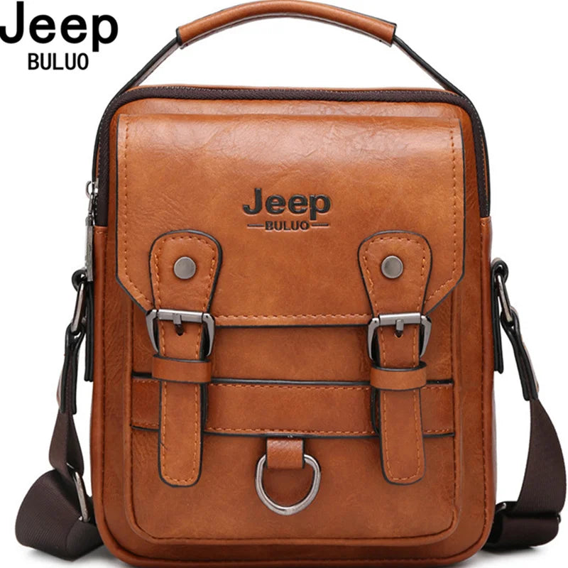 Large Capacity Split Leather Crossbody Handbag for Men & Women