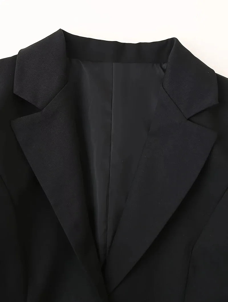 Fanan Elegant Black Blazer Coat
